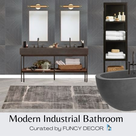 Relax in a moody and serene spa-like modern industrial bathroom with key pieces from West Elm and Pottery Barn 

#LTKhome #LTKstyletip