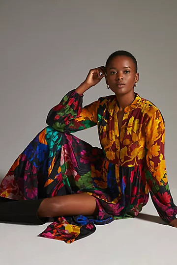 Siddhartha Bansal Button-Front Maxi Dress | Anthropologie (US)