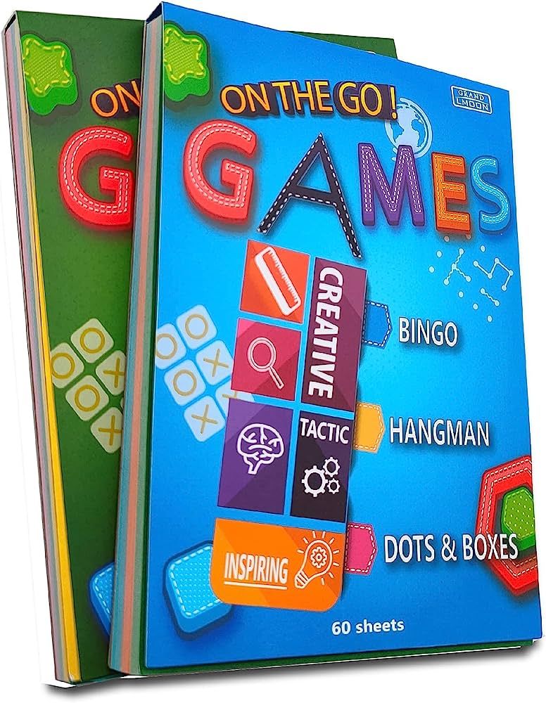 6 Portable Travel Game Activities Notepad On The Go Plane Trip Game 4 x 6-inches (2 Pads and 60 S... | Amazon (US)