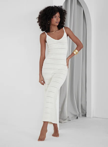 Cream Knit Cami Maxi Dress- Lucca | 4th & Reckless