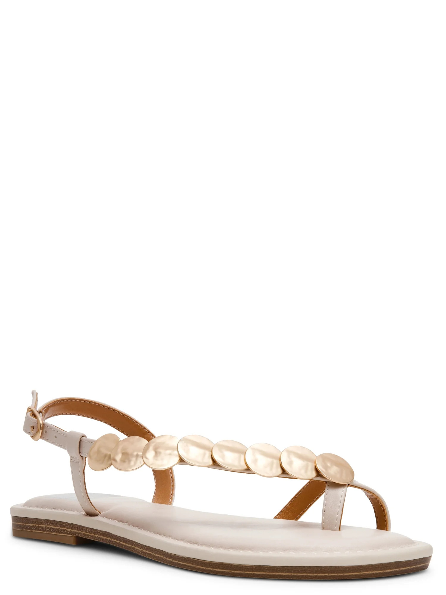 DV Dolce Vita Women's Jetsey Adjustable Strappy Sandal with Gold Detail | Walmart (US)