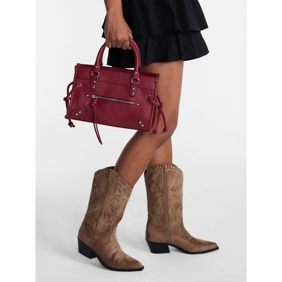 No Boundaries Women's Fashion Square Tote Bag, Rich Red | Walmart (US)
