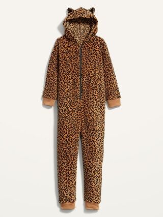 Gender-Neutral Micro Fleece Hooded One-Piece Critter Pajamas For Kids | Old Navy (US)