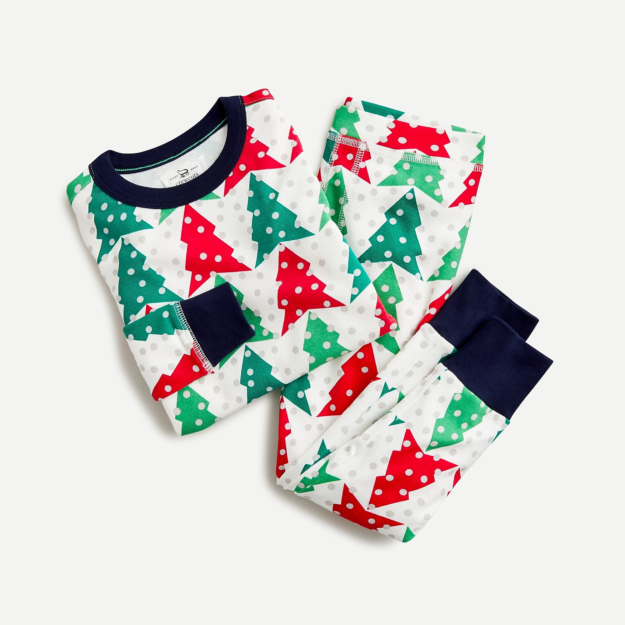 Kids' long-sleeve pajama set in winter trees | J. Crew US