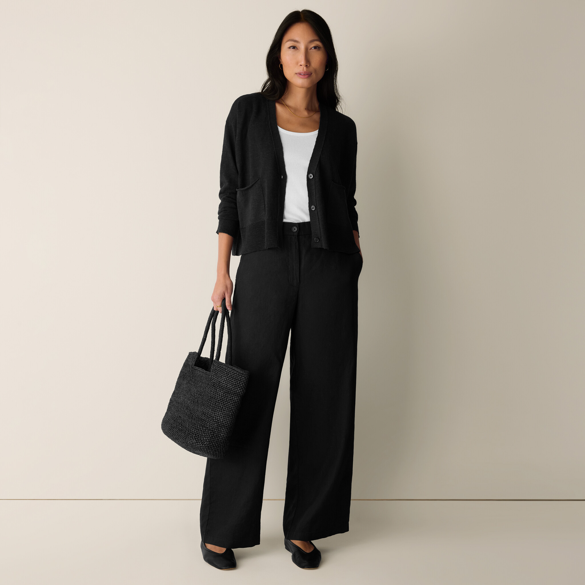 Organic Linen Full-Length Trouser | Eileen Fisher