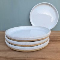 White Dinner Plate 24 cm, With High Lip, Ceramic Plate, Serving Handmade White Speckled, Pottery Pla | Etsy (US)