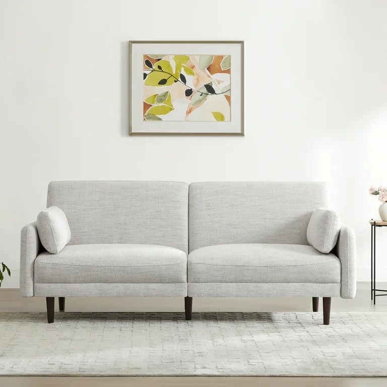 CHITA Mid-Century Modern Sofa, Fabric Couch for Living Room with Solid Wood Leg, 73''W, Ivory Whi... | Walmart (US)