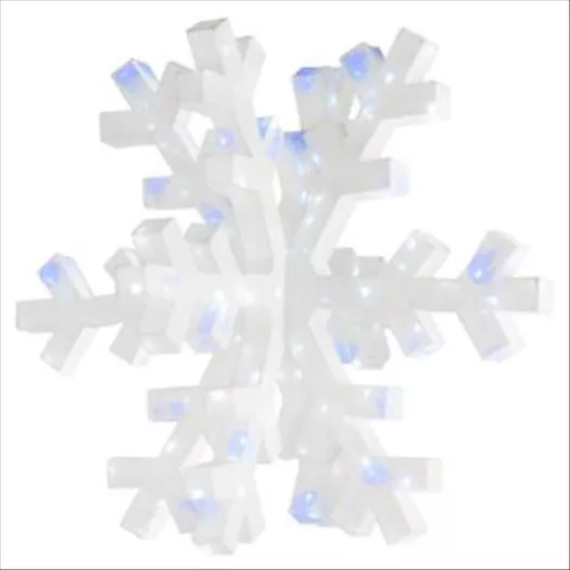 24ct. 4 White Glitter Snowflake Christmas Ornaments