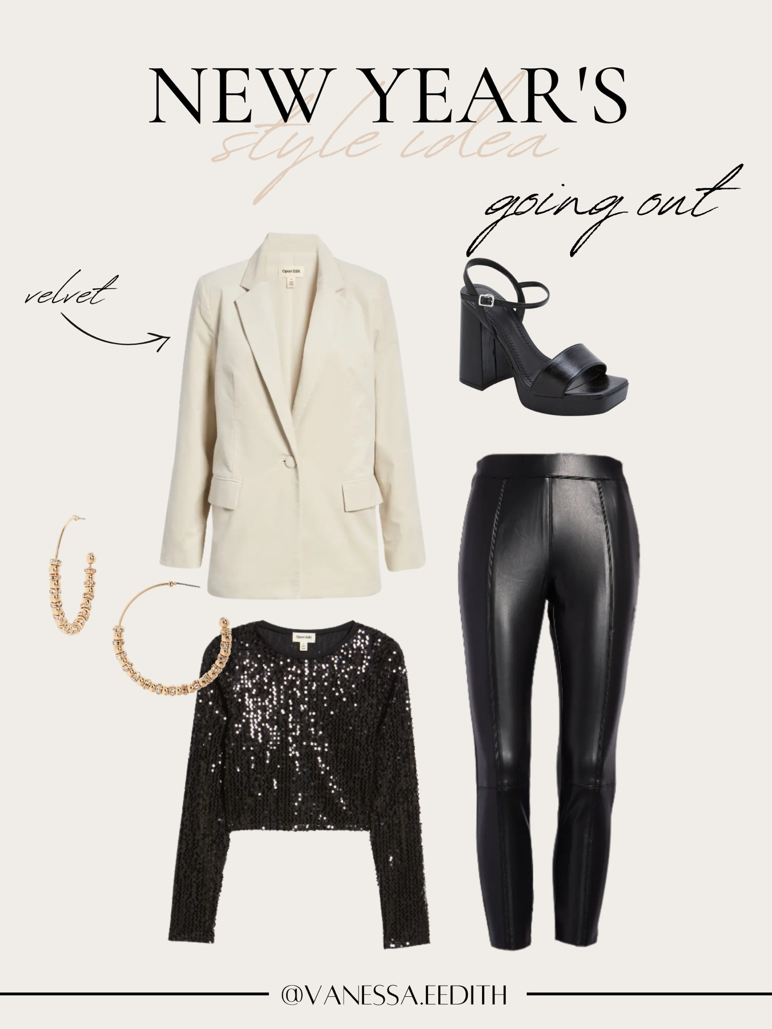 New year’s outfit, velvet blazer, black chunky heels, faux leather leggings, sequin top, nordstrom finds

#LTKHoliday #LTKstyletip #LTKunder100