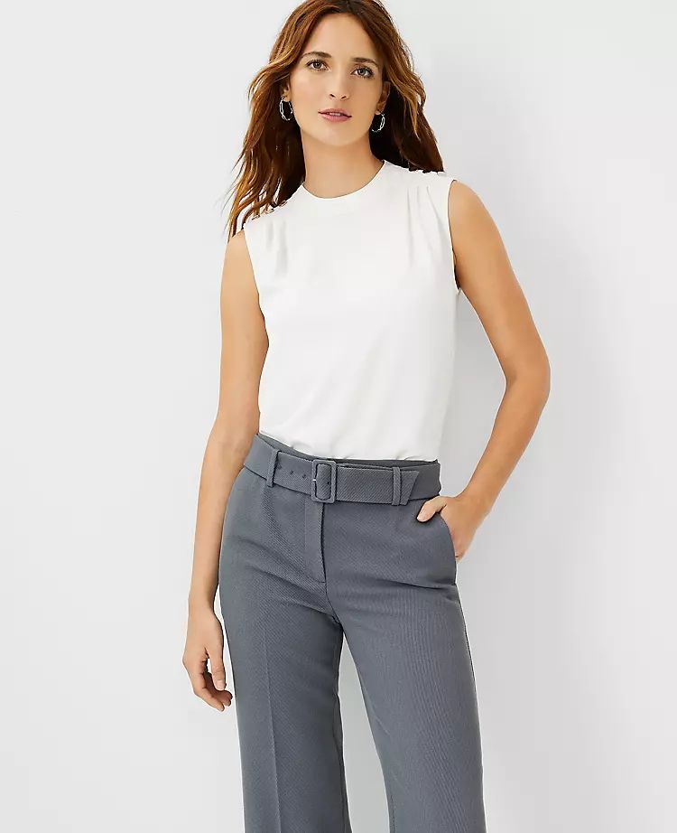 Mixed Media Shoulder Button Top | Ann Taylor (US)