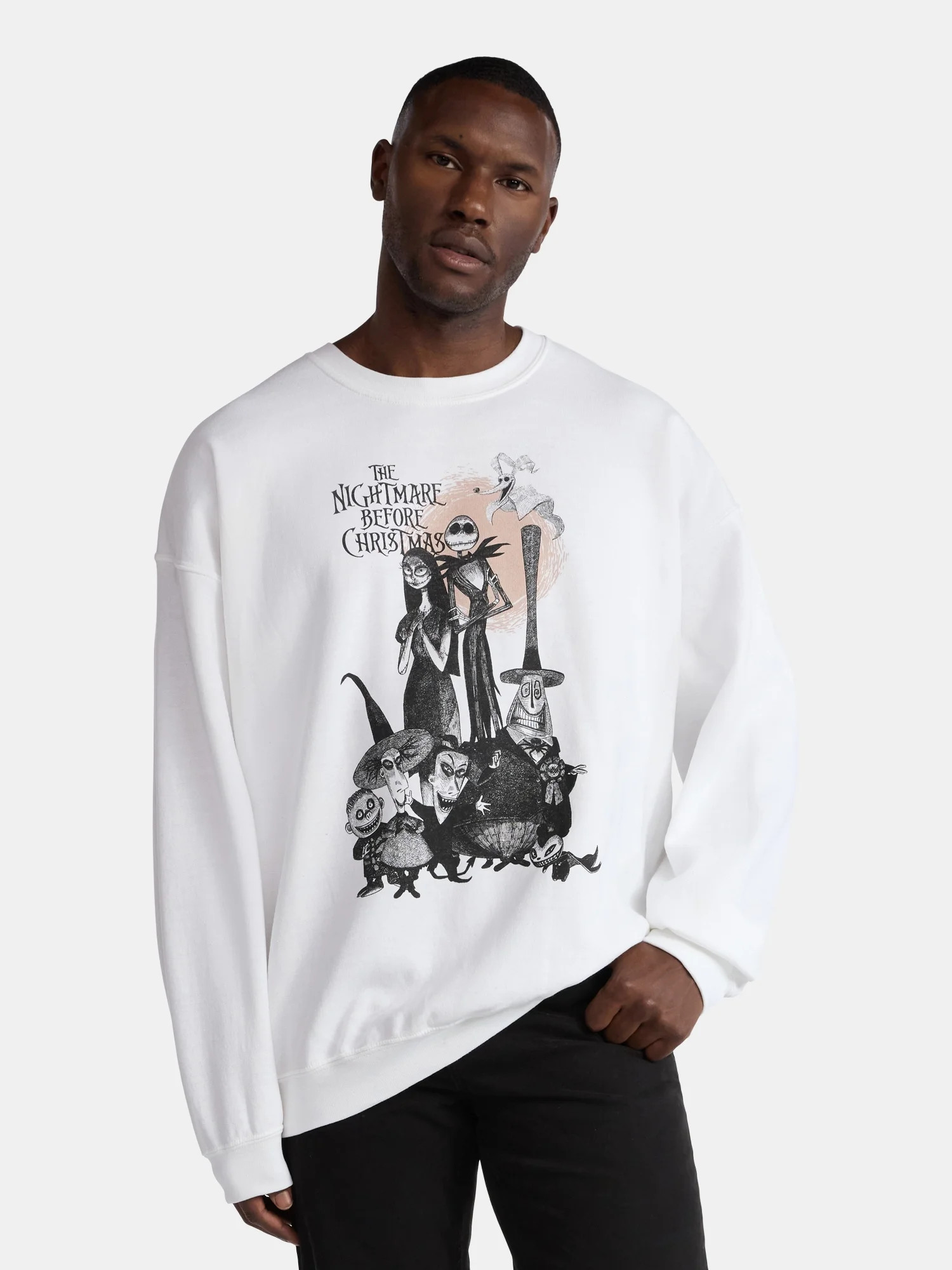 Disney Nightmare Before Christmas Sketch Mens & Big Mens Graphic Fleece Sweatshirt, Sizes S-3XL -... | Walmart (US)