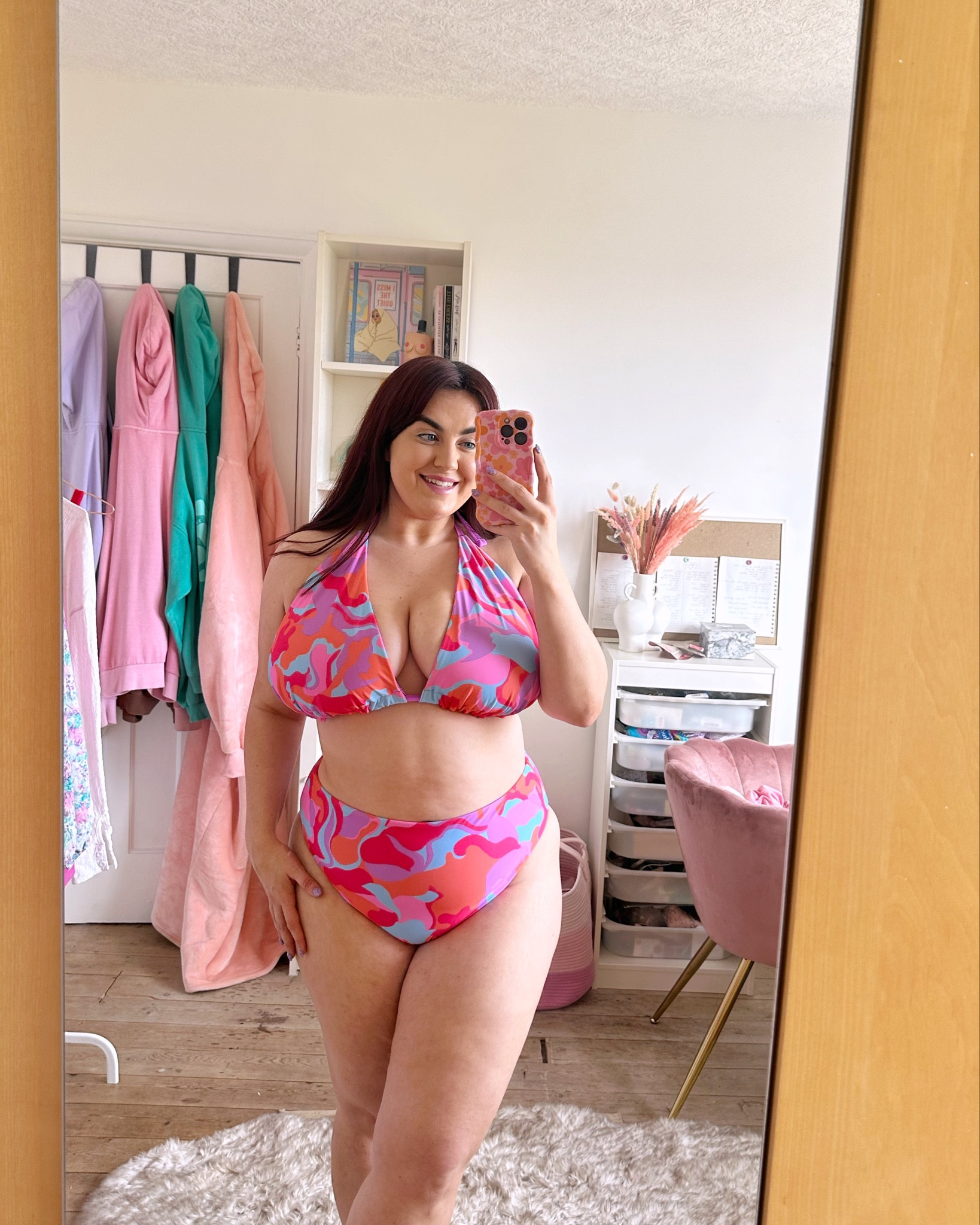Pink print fuller bust & curve friendly triangle bikini for summer 👙 feel good swim series 1/34 👙 sizes: 22 top 18 briefs 

#LTKplussize #LTKmidsize #LTKswim