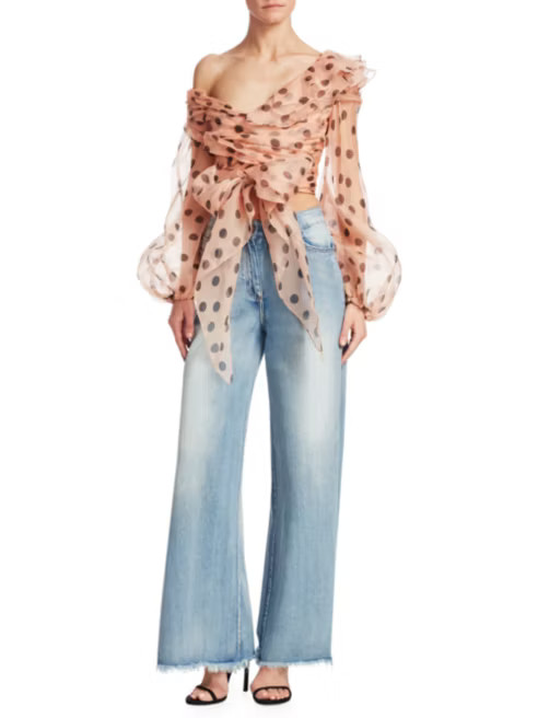 Johanna Ortiz - Ruffle Polka dot Top | Saks Fifth Avenue