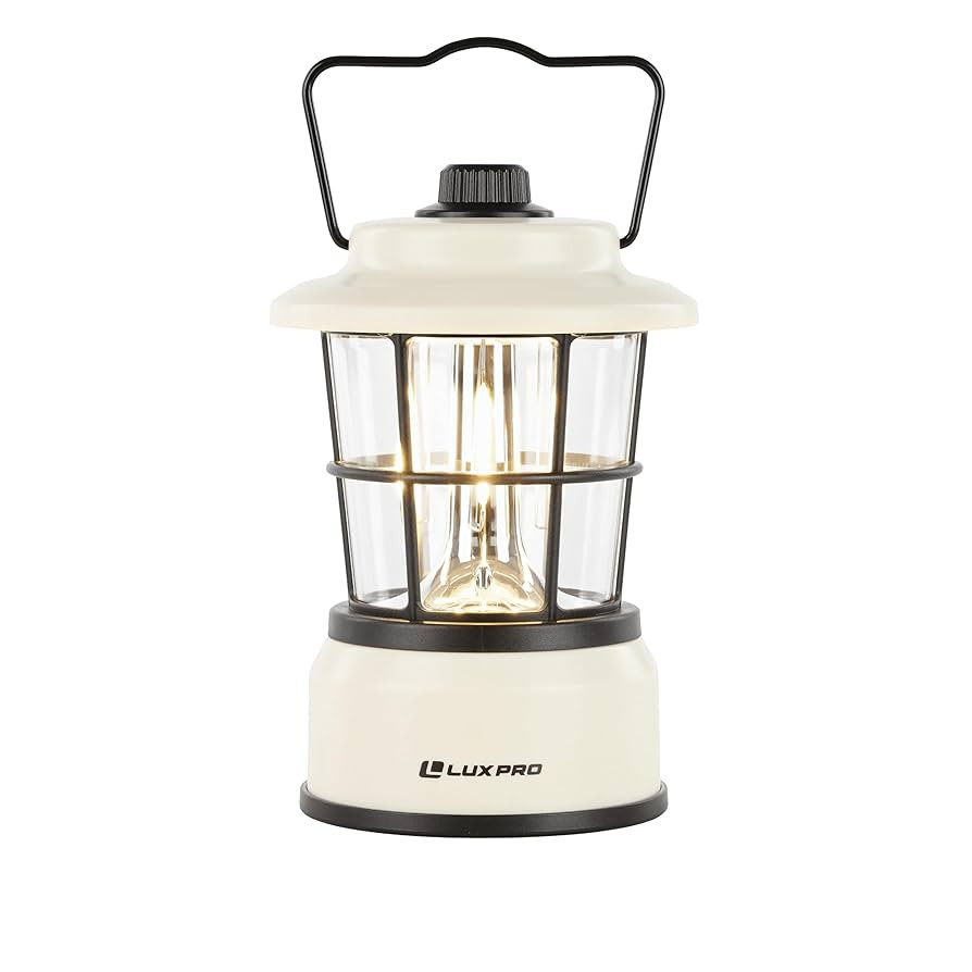 LUXPRO Retro LED Lantern - Battery-Powered Emergency Lantern - Water Resistant - Bright LED Lamp ... | Amazon (US)