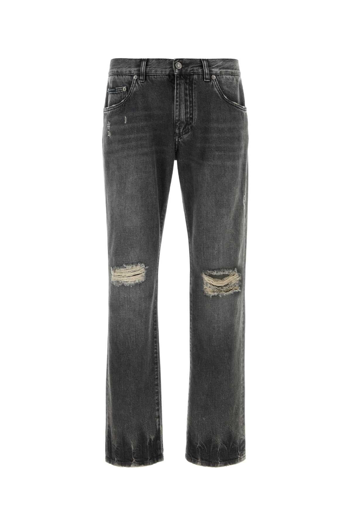 Dolce & Gabbana Distressed Denim Jeans — Black - 50 | Italist Inc.