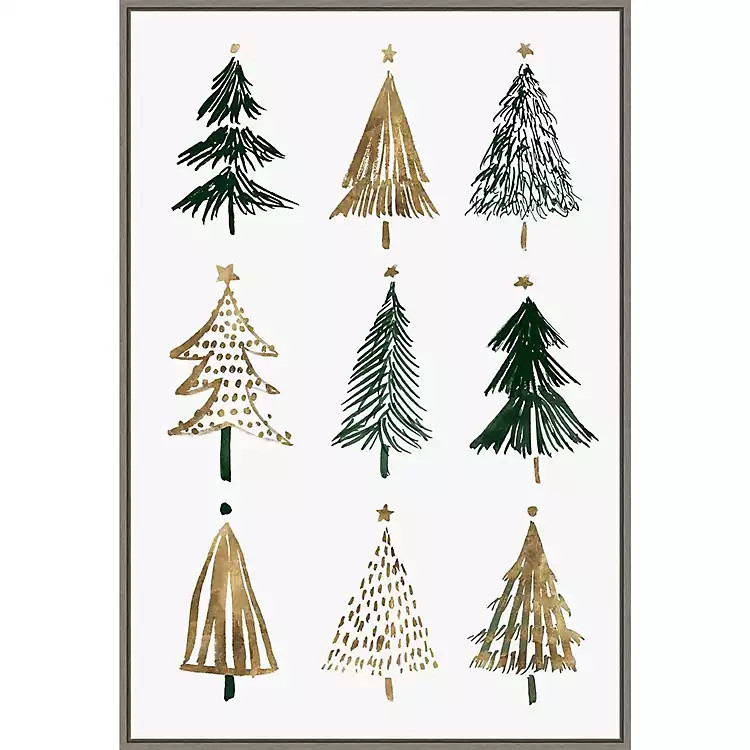 Framed Christmas Trees Canvas Art Print | Kirkland's Home
