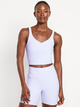 Light Support PowerSoft Rib Longline Sports Bra | Old Navy (CA)