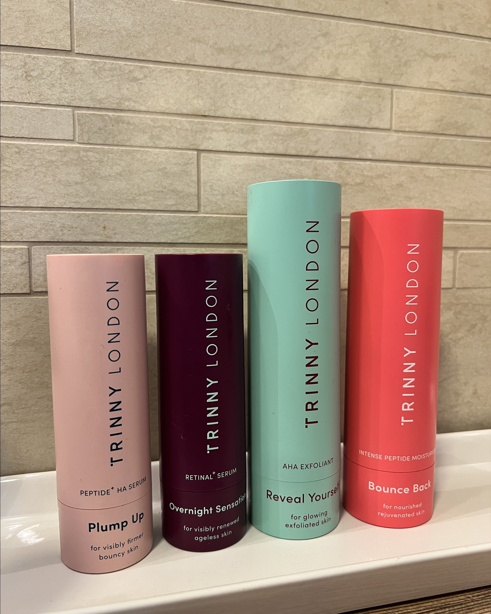 My Trinny London favorites on repeat 

Easy, effective, and made to last.

• Bounce Back: Instant glow + hydration boost when skin looks tired
• Reveal Yourself: Smooths texture and makes makeup sit so much better
• Overnight Sensation: Wake up with better skin kind of treatment. Love using this one on my legs as well. 
• Plump Up: Hydrates and visibly plumps fine lines
• Better Off:  Gentle but powerful cleanse that leaves skin soft, not stripped

What I love most? ♻️
Once you have the packaging, you can just buy refills – better for your wallet and the planet.

And the minis? Absolute must-haves for travel ✈️
Same results, zero bulk.

#LTKBeauty #LTKmorningroutine #LTKOver40