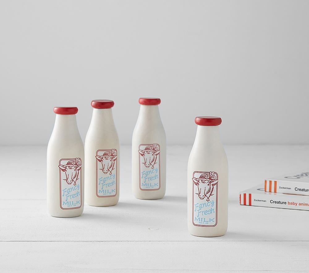 Wooden Food, 4 Piece Milk Bottle Set | Pottery Barn Kids