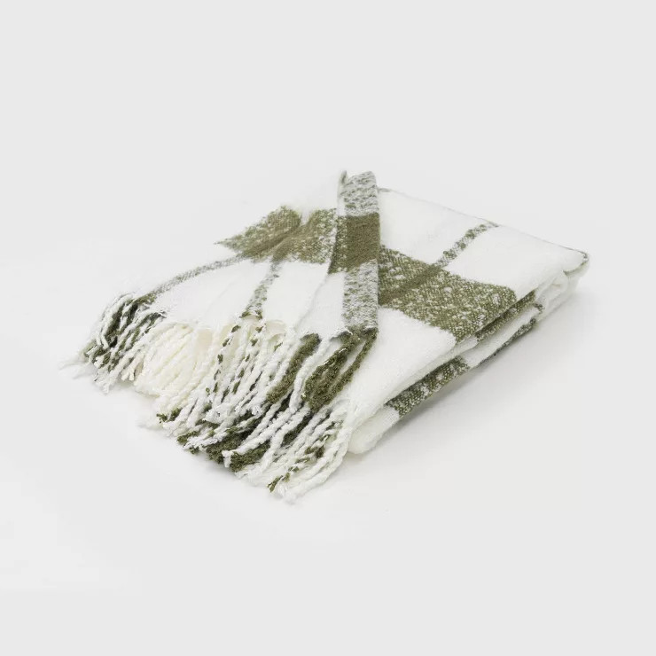 50"x60" Plaid Faux Mohair Throw Blanket - Evergrace | Target