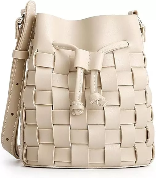 TIJN Bucket Bag Women Luxury Satchel Handbag Vegan Faux Leather Mini  Crossbody