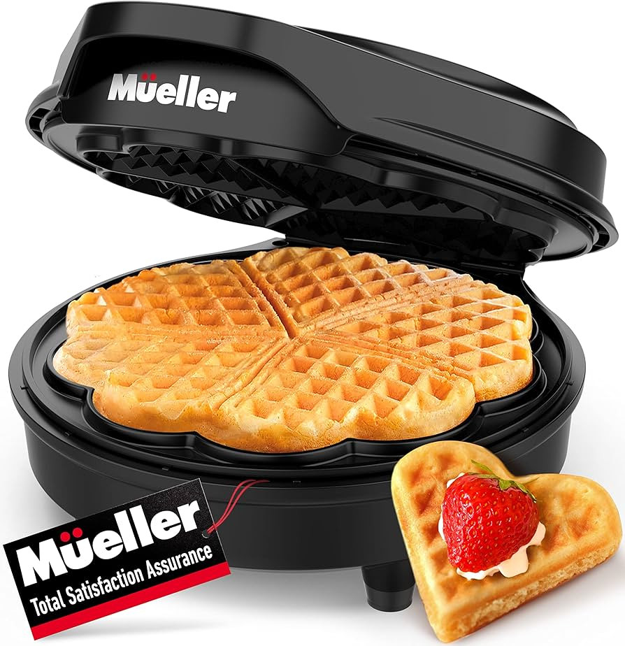 Mueller WaffleWiz Waffle Iron ,Non-Stick Cooking Plates, 5 Waffles at Once, Compact and Easy to C... | Amazon (US)