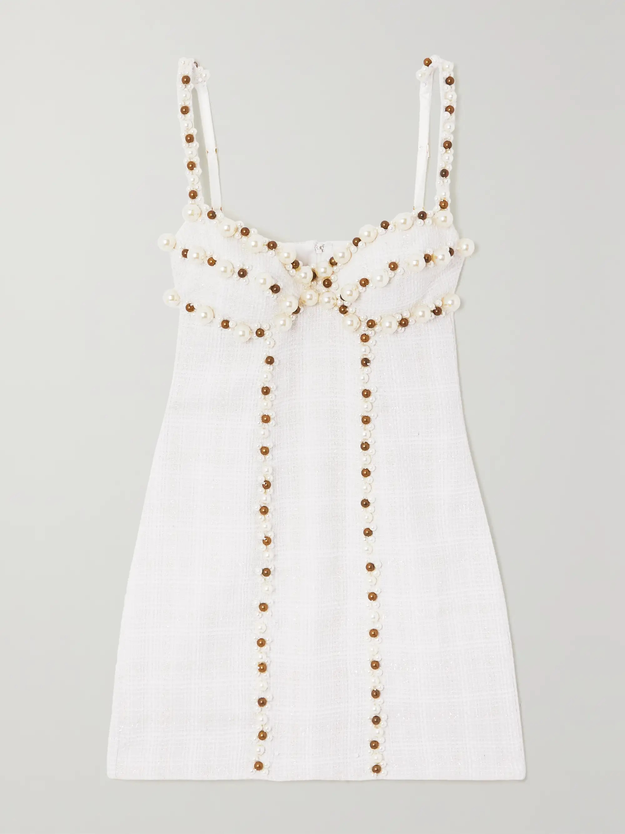 Beaded metallic tweed mini dress | NET-A-PORTER (US)