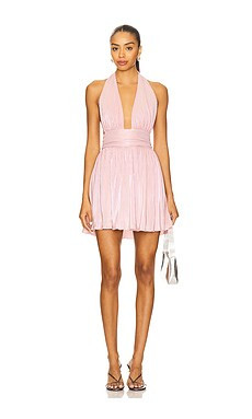 MORE TO COME Palmer Mini Halter Dress in Pink from Revolve.com | Revolve Clothing (Global)