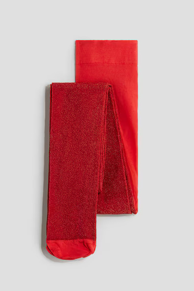 H & M - Glittery Tights - Red | H&M (US + CA)