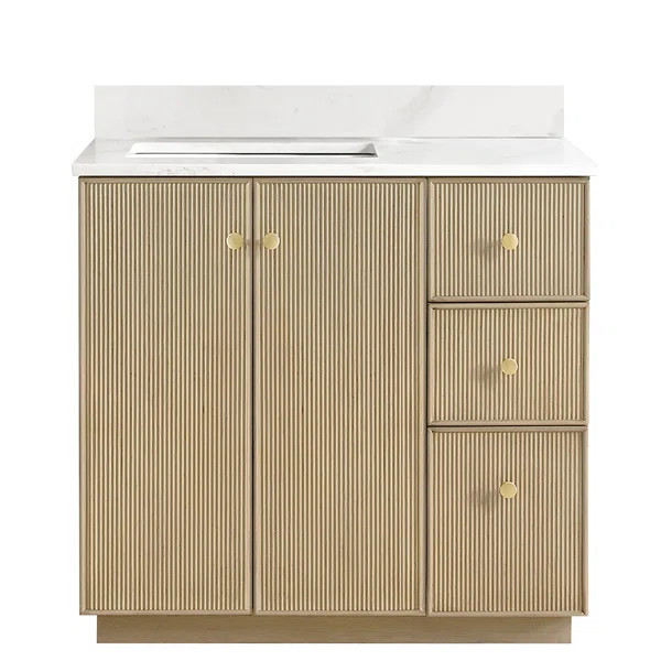 Rally 36'' Single Bathroom Vanity with Quartz Top | Wayfair North America
