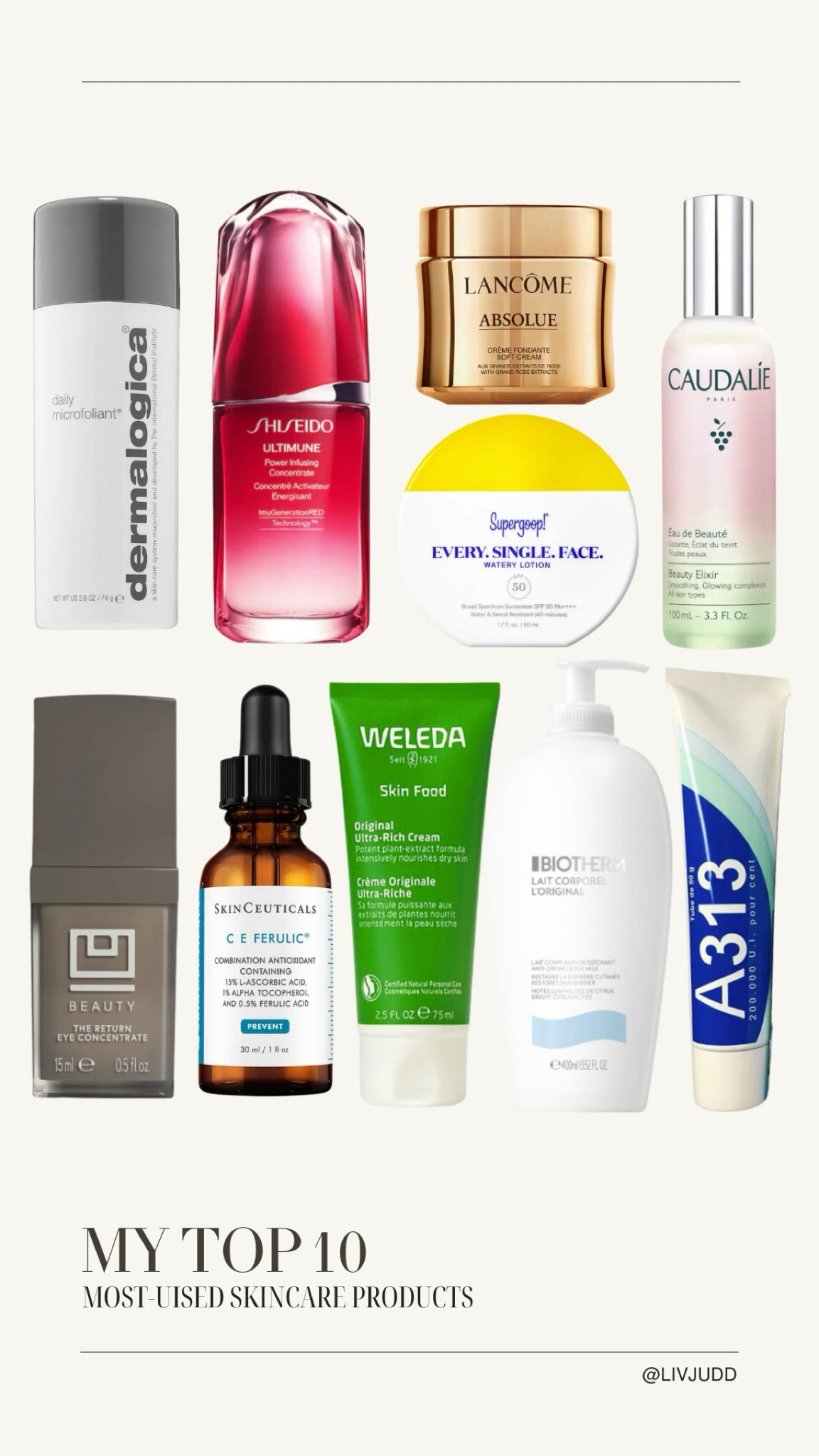 My top 10 most-used skincare products! These are my ride or dies 🤌🏻

#LTKMostLoved #LTKfindsunder100 #LTKbeauty