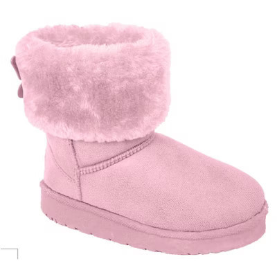 bebe Toddler Girls' Winter Boots - Snow Boots with Faux Fur Cuff, Butterfly Detail, and Cozy Shoes for Little Kid, Blush, 10 | Target