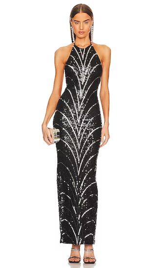 x REVOLVE Coreen Gown in Black & Silver | Revolve Clothing (Global)