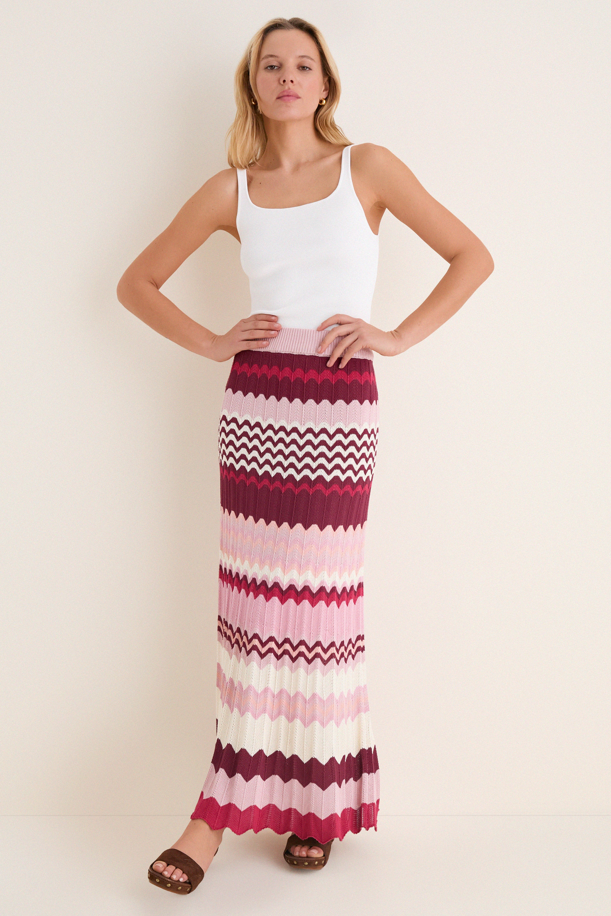 La Vie En Rose Stripe Sylvie Skirt | Tuckernuck (US)