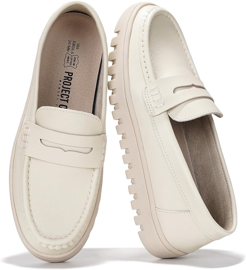 Project Cloud 100% Genuine Leather Loafers for Women – Memory Foam Insoles Slip On Shoes for Wo... | Amazon (US)