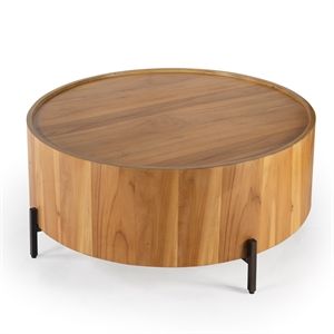 Beaumont Lane Natural Round Wood Coffee Table | Cymax