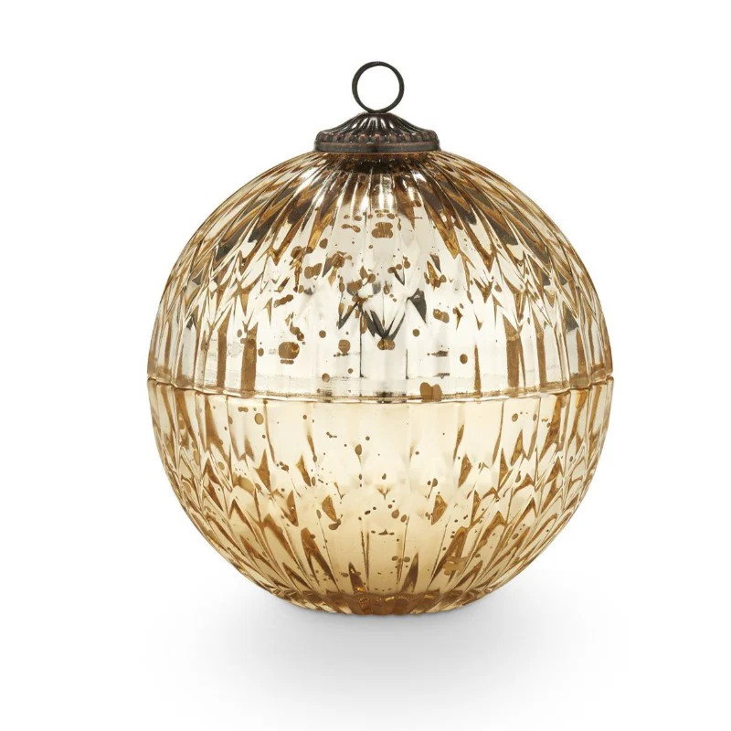 Winter White Mercury Glass Ornament Candle | Linen & Flax Co