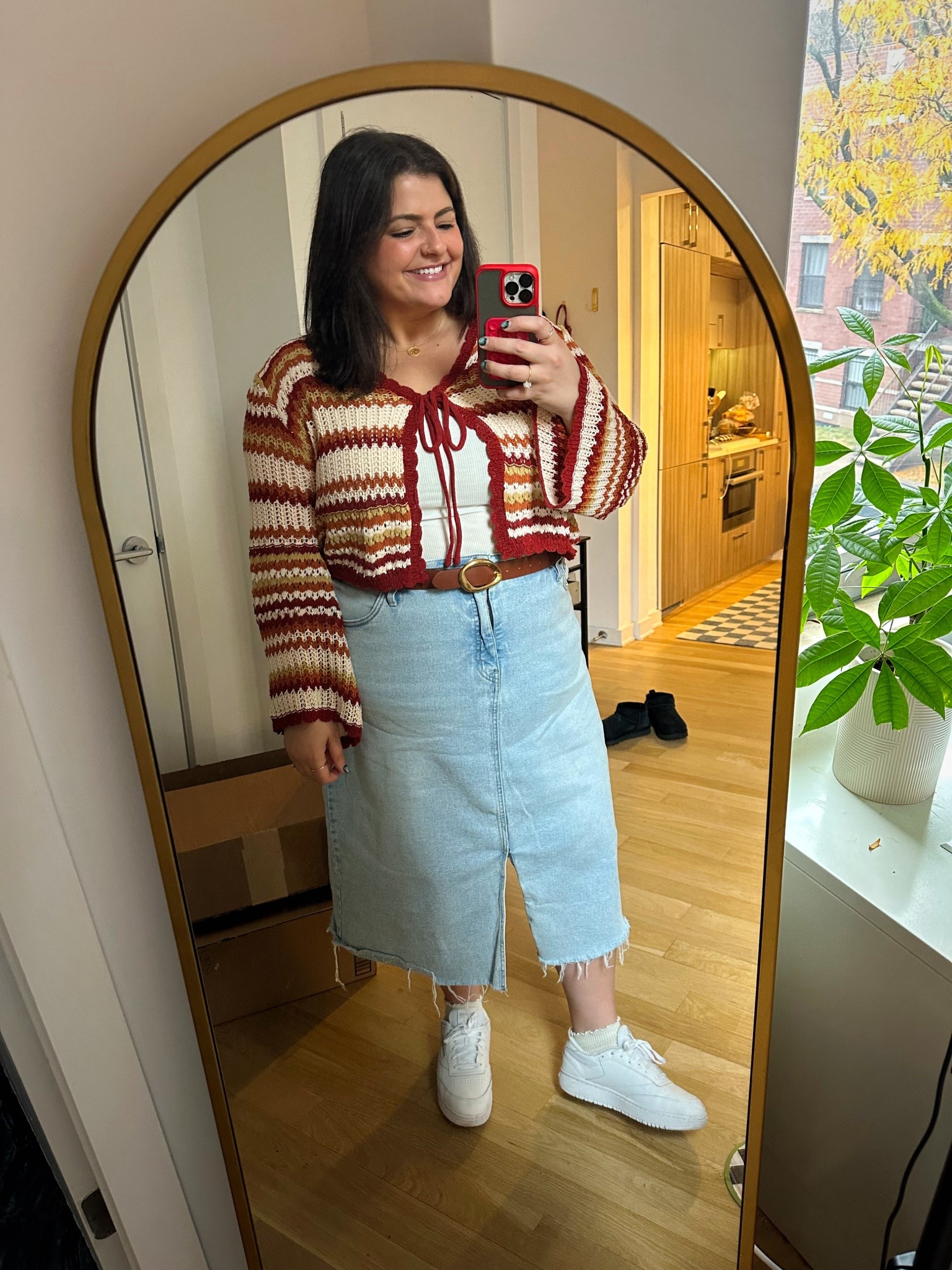 Jean skirt is old Ava + Viv from Target but linked similar. Use code BF30 for 30% off of Satya Jewelry up until 12/2! #fallfashion #plussize 

#LTKSaleAlert #LTKootd #LTKPlusSize