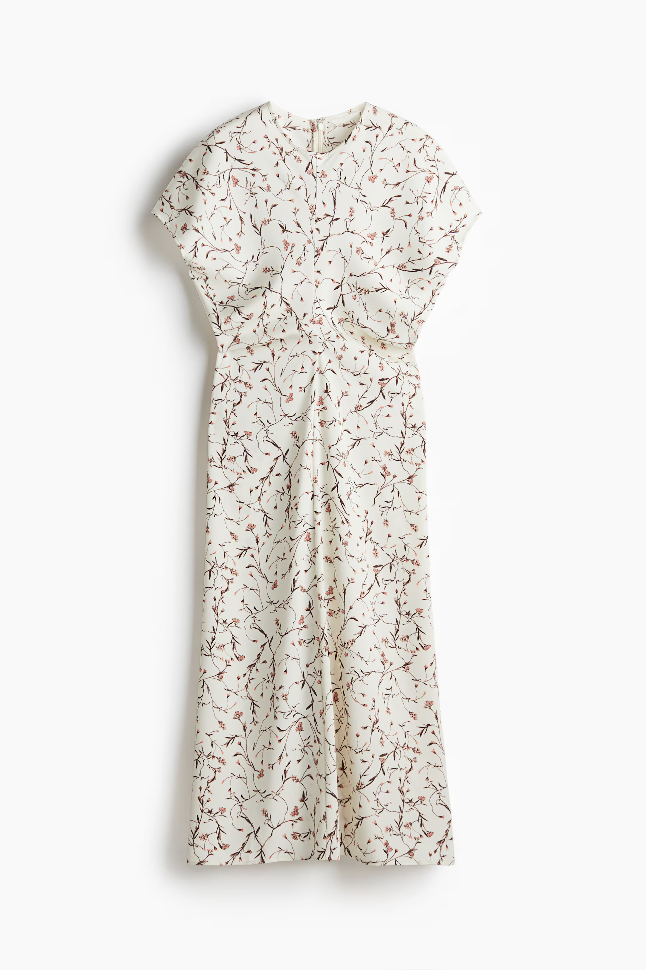Tapered-waist dress - White/Floral - Ladies | H&M GB | H&M (UK, MY, IN, SG, PH, TW, HK)