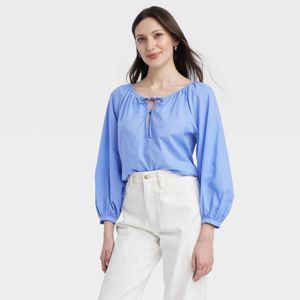 Women's Long Sleeve Blouse - Universal Thread™ Blue XS | Target