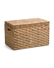 Medium Hyacinth Storage Trunk With Cut Out Handles | TJ Maxx