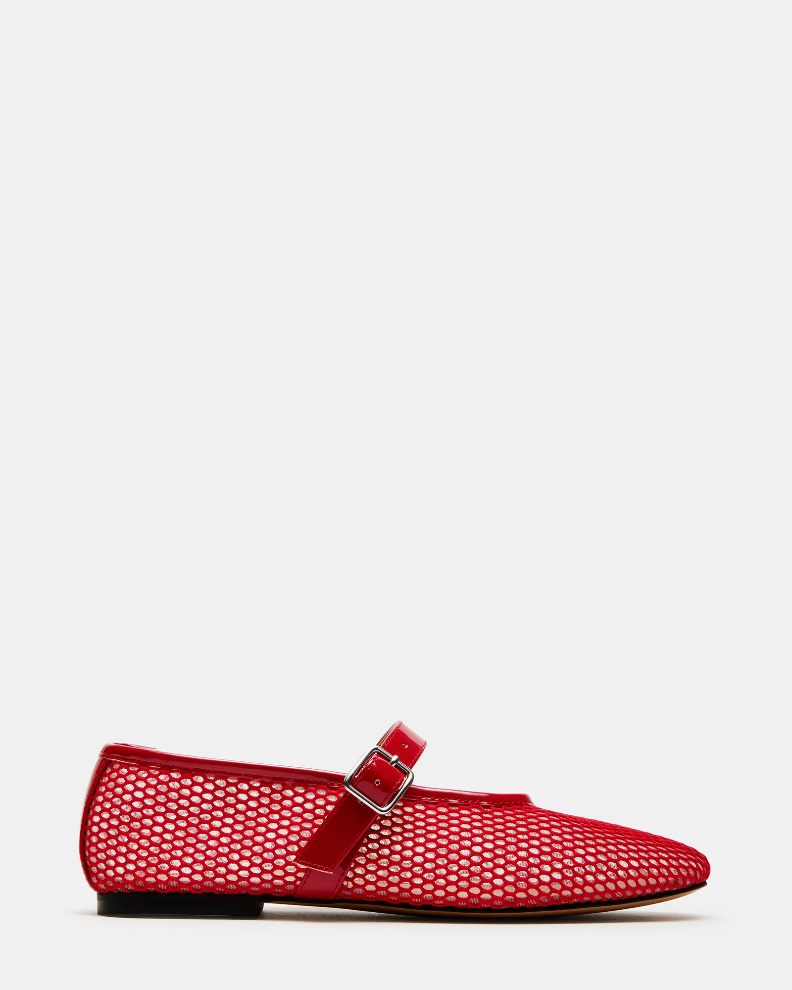 DREAMING Red Mesh Mary Jane Ballet Flat | Women's Designer Shoes | Steve Madden (Canada)