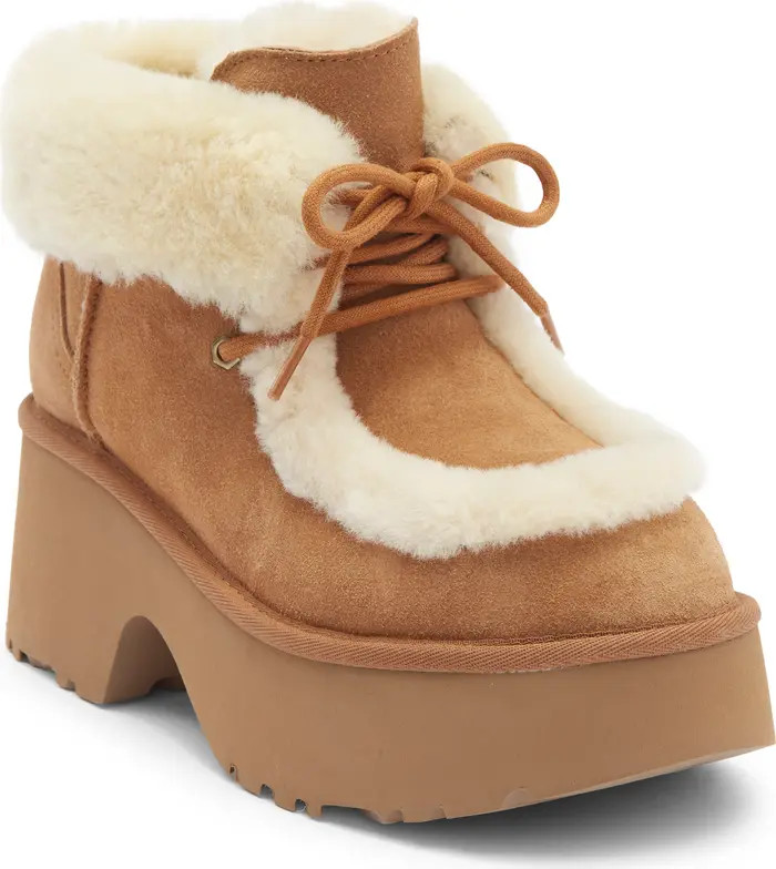 Esmee Genuine Shearling Detail Lace-Up Boot (Women) | Nordstrom