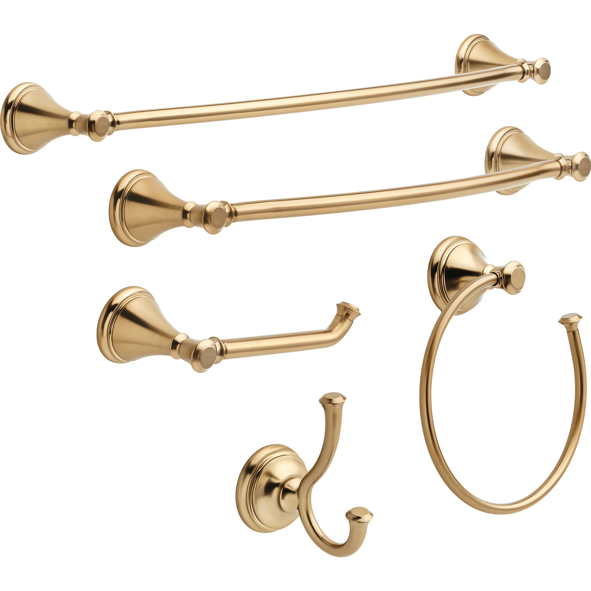 Cassidy 5-Piece Bath Hardware Set 18, 24 in. Towel Bars, Toilet Paper Holder, Towel Ring, Towel Hook | Wayfair North America
