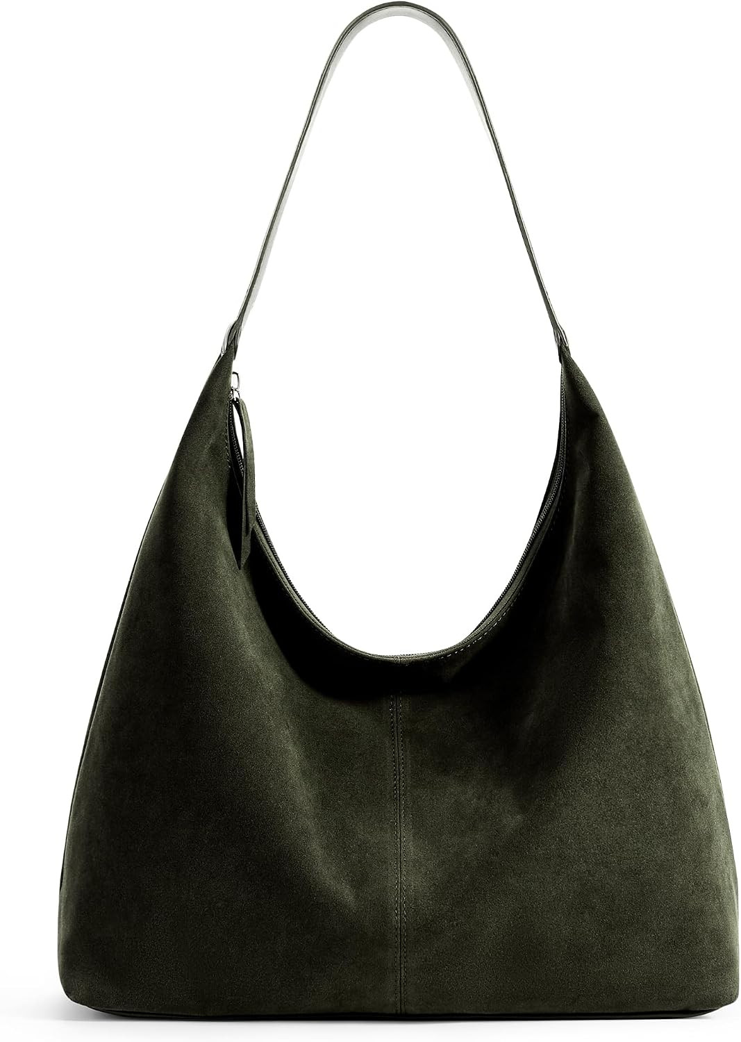 KALIDI Slouchy Tote Bag 18L Casual Vegan Leather Crescent Hobo Zipper Bag | Amazon (US)