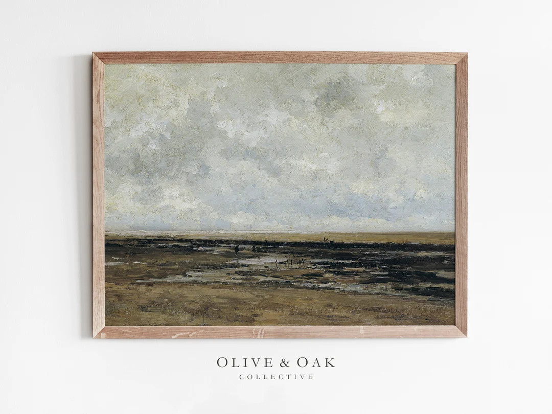 Moody Seascape Oil Painting / Vintage PRINTABLE Art / Coastal - Etsy | Etsy (US)