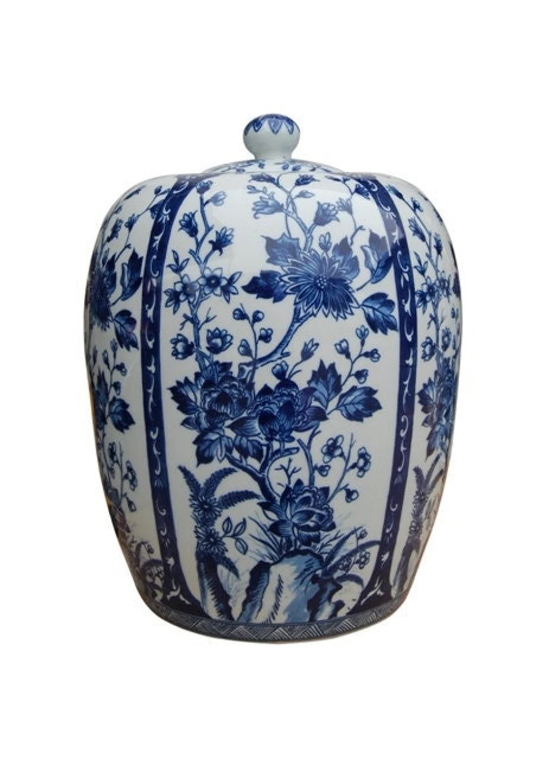 Blue and White Porcelain Chinese Floral Ginger Jar 15" | Etsy (US)
