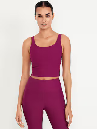 Light Support PowerSoft Rib Longline Sports Bra | Old Navy | Old Navy (US)