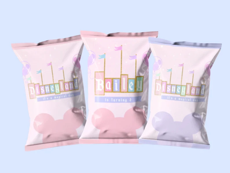 Disneyland Birthday Party Treats Disney Chip Bags Birthday Party Bundle, Vintage Disney Custom Na... | Etsy (US)