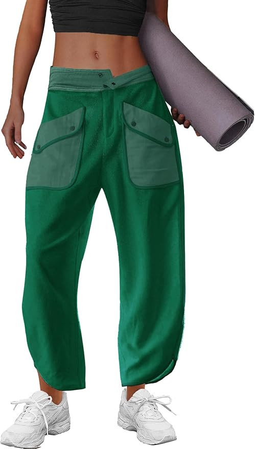 LAMISSCHE Oversized Barrel Lounge Pants Women Wide Leg Sweatpants with Pockets Baggy Cropped Pant... | Amazon (US)